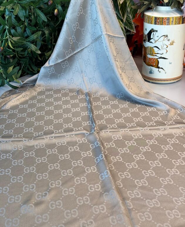 G Desen Pamuk İpeksi Jakar Şal 908204 - Gri