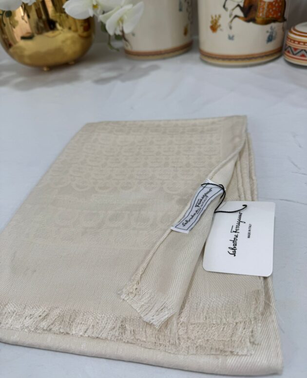 İTHAL A+ Salvatore Yün İpek Çift Taraflı Marka Şal 87452 - Bej