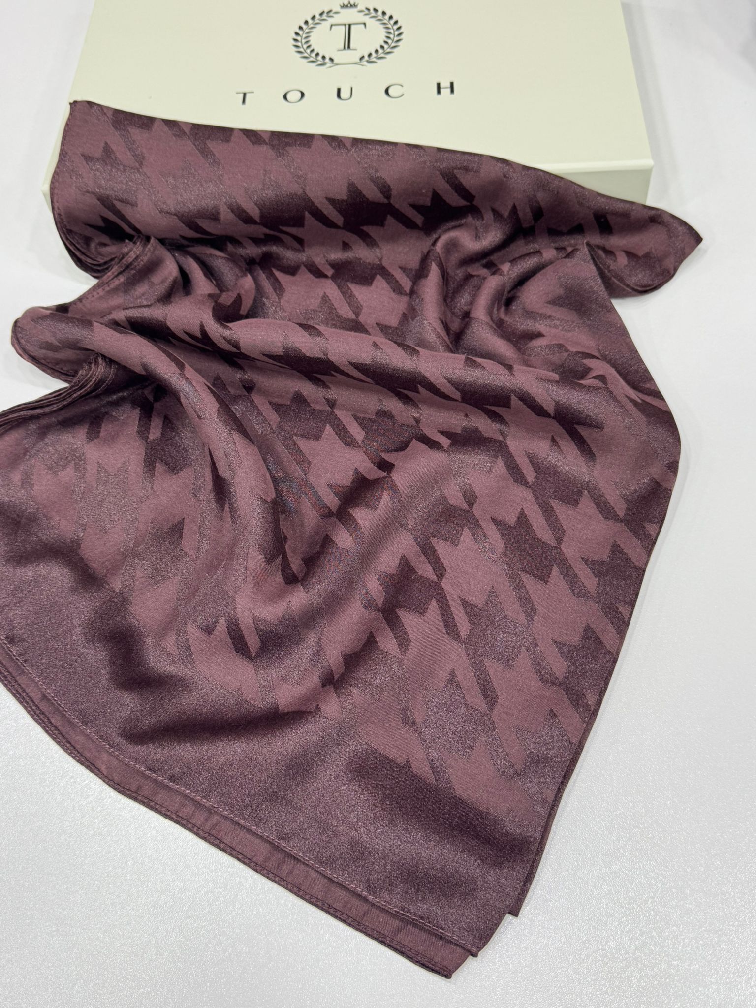 Kazayağı Desen İpeksi Jakar Şal-75312-Erik çürüğü