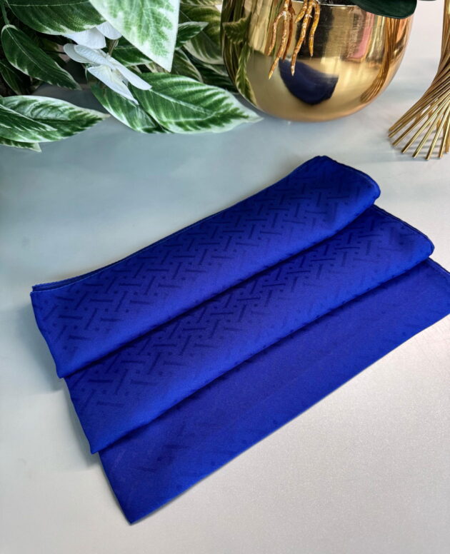 New Desen Pamuk Jakar İpek Şal - 19450 - Gece mavisi