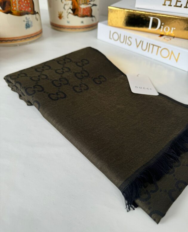 Gucci İthal Çift Taraflı Pamuk Yün İpek - Haki