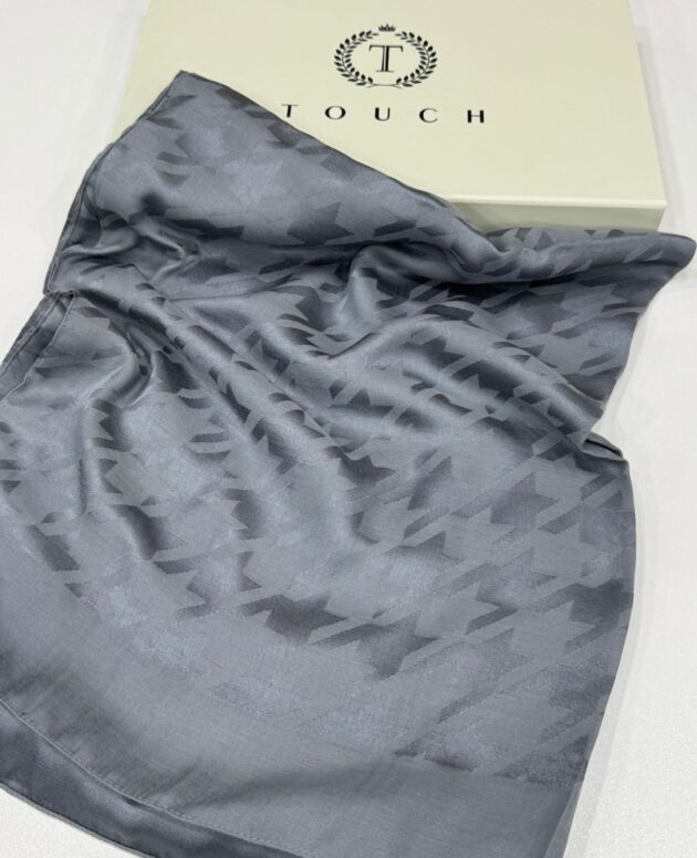 Kazayağı Desen İpeksi Jakar Şal-75312-Antrasit