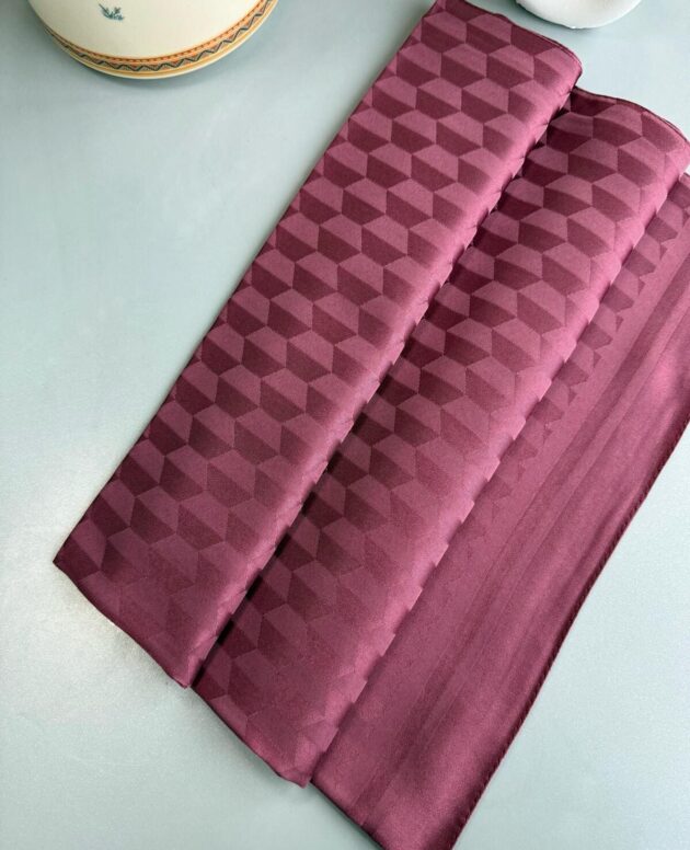 Qoza Desen İpeksi Jakar Şal - Eflatun