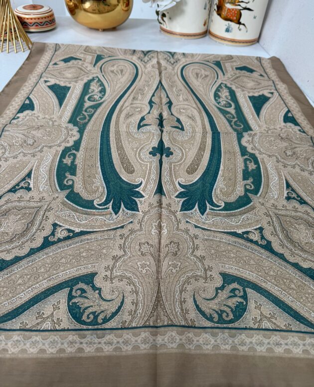 Etro Pamuk İpek Şal -987654 Vizon zümrüt