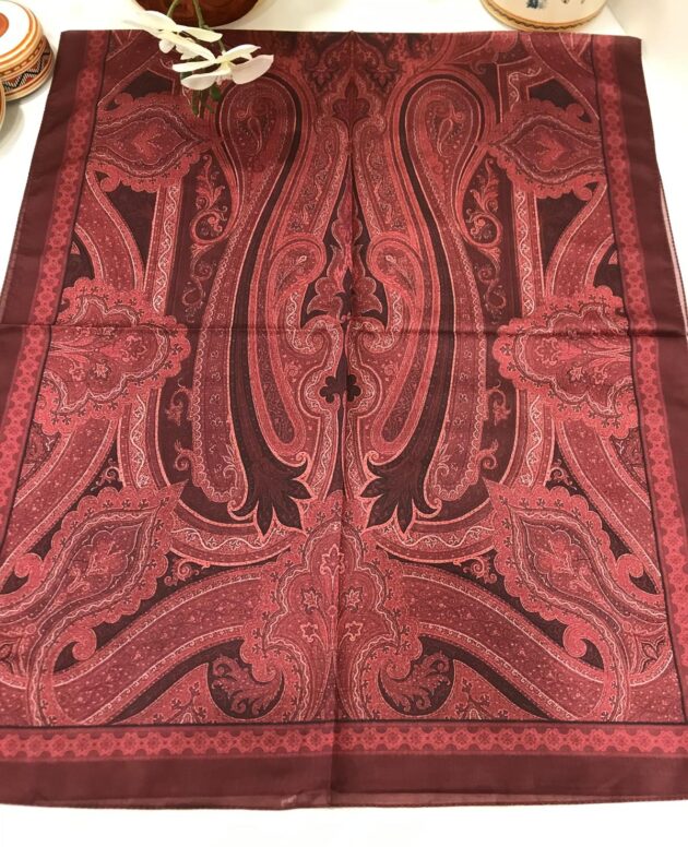 Etro Pamuk İpek Şal -987654 Koyu Bordo