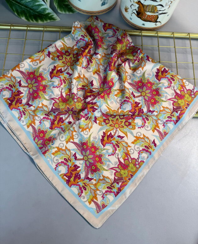 Mimoza Desen Vual İpek Eşarp-6203408-Fuşya