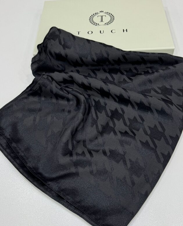 Kazayağı Desen İpeksi Jakar Şal-75312-Siyah