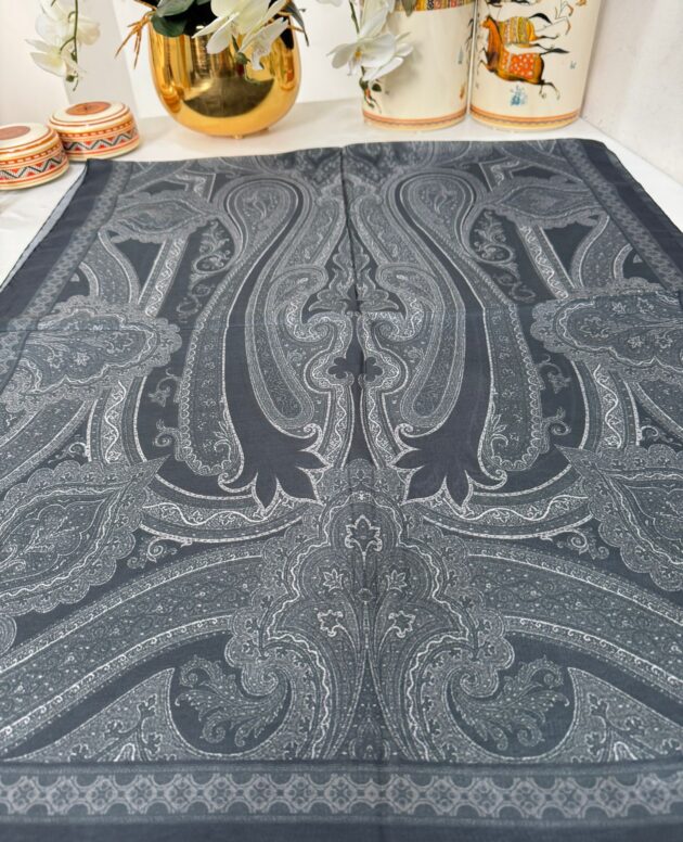 Etro Pamuk İpek Şal -987654 Antrasit Gri