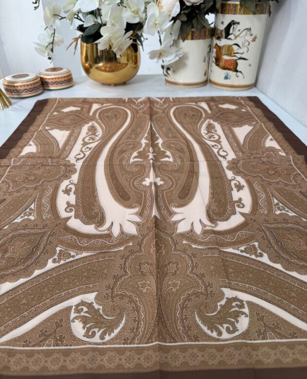 Etro Pamuk İpek Şal -987654 Kahve Ekru