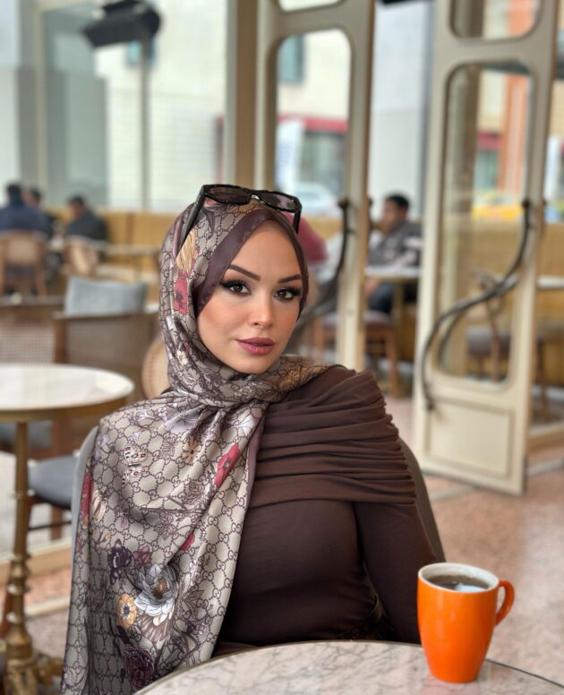 İthal Çifttaraflı vual ipek 23561 - kahve/koyu vizon