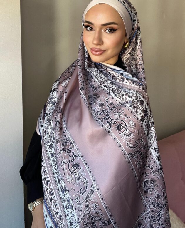 Etnik Desen Pamuk İpek Şal-456789-İncir