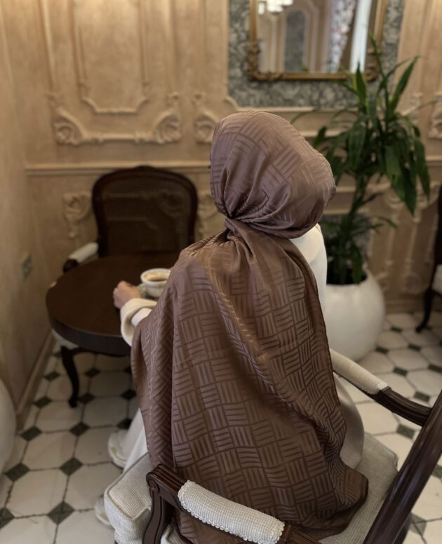 Kibrit Desen İpeksi Jakar Şal - 44511 Mocha