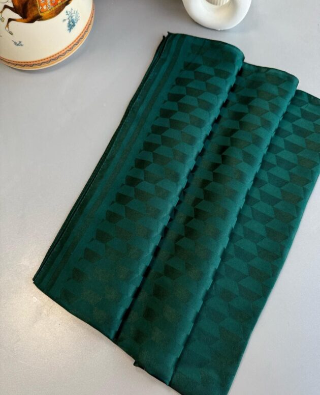 Qoza Desen İpeksi Jakar Şal - Zümrüt