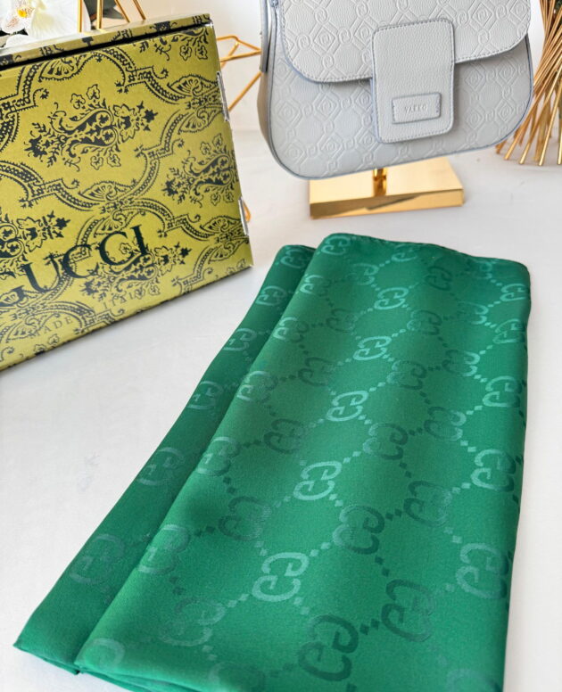 G Desen Pamuk İpeksi Jakar Şal - Zümrüt