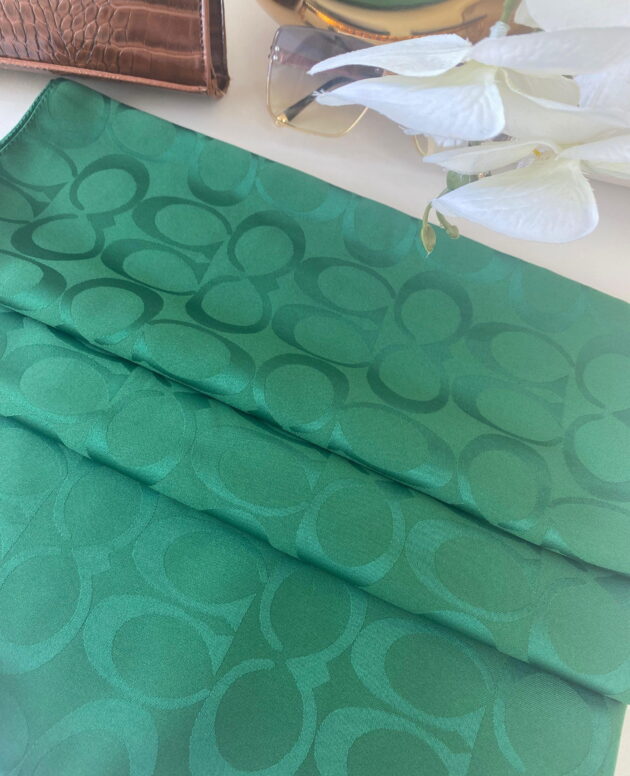 Coach pamuk ipeksi jakar şal - zümrüt