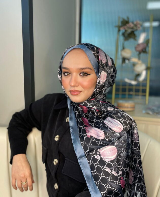 İtal Çiftaraflı vual ipek 23561 - füme/siyah