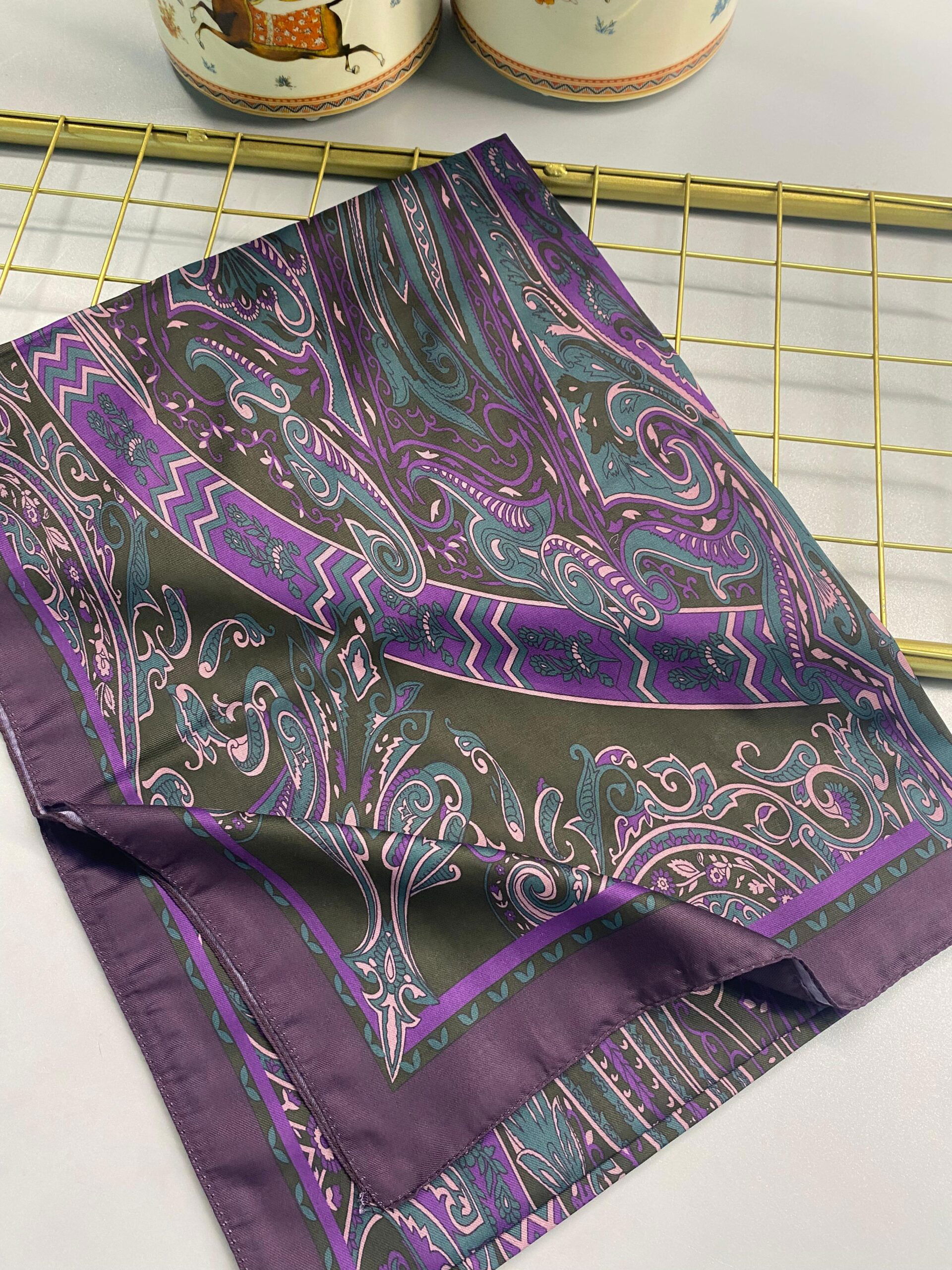 Etro Pamuk İpek Şal 52340 - Mürdüm - Görsel 3