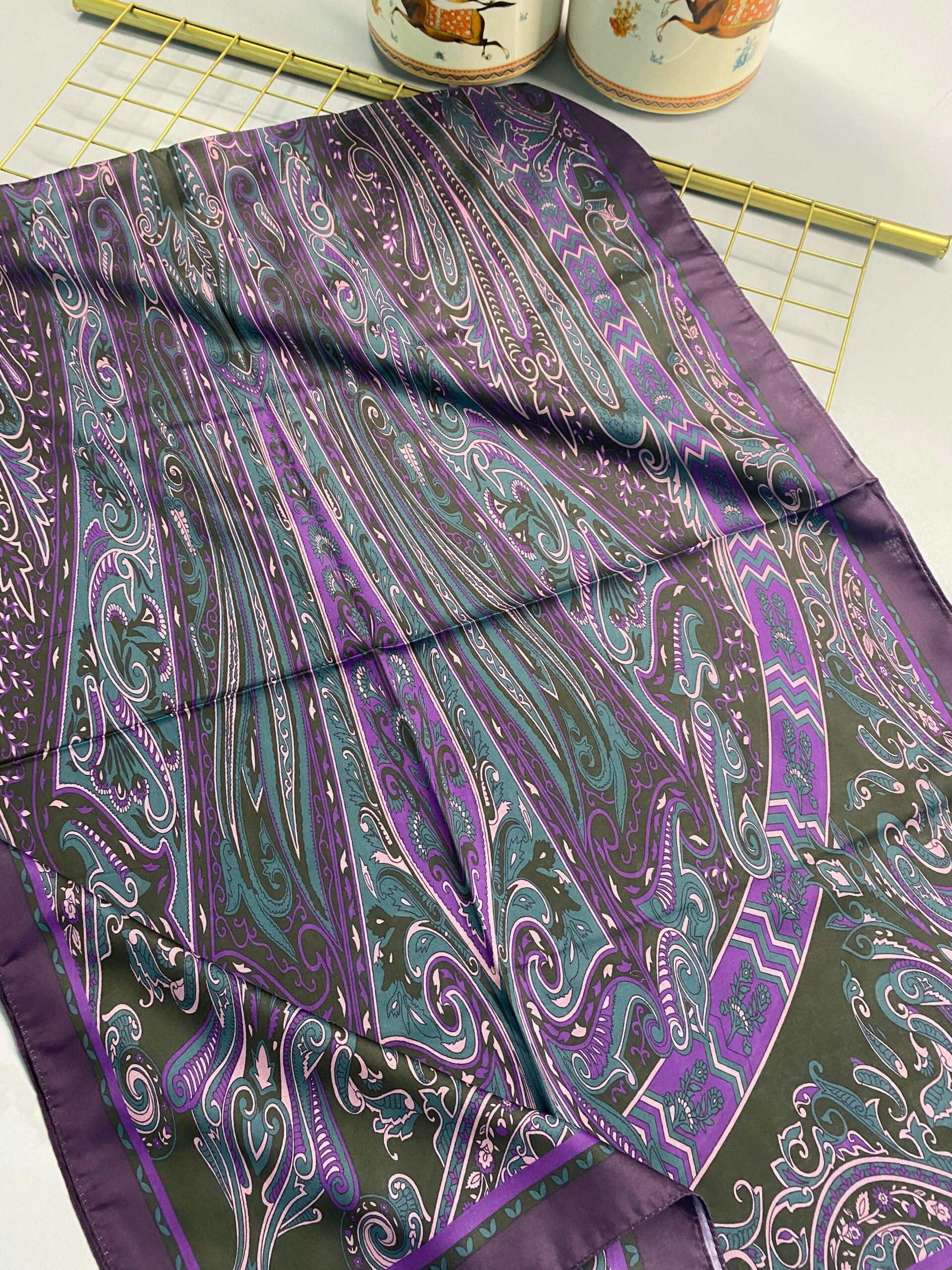 Etro Pamuk İpek Şal 52340 - Mürdüm