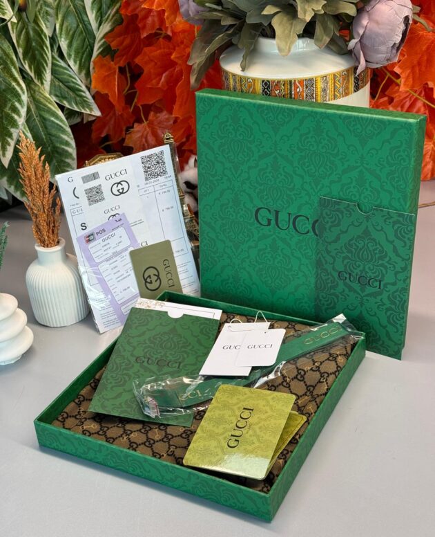 Gucci A Kalite İthal Yün İpek Şal - Mürdüm-Siyah