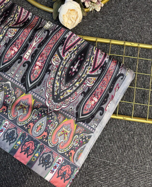 Anka Desen Vual İpek Şal-768568-Gümüş