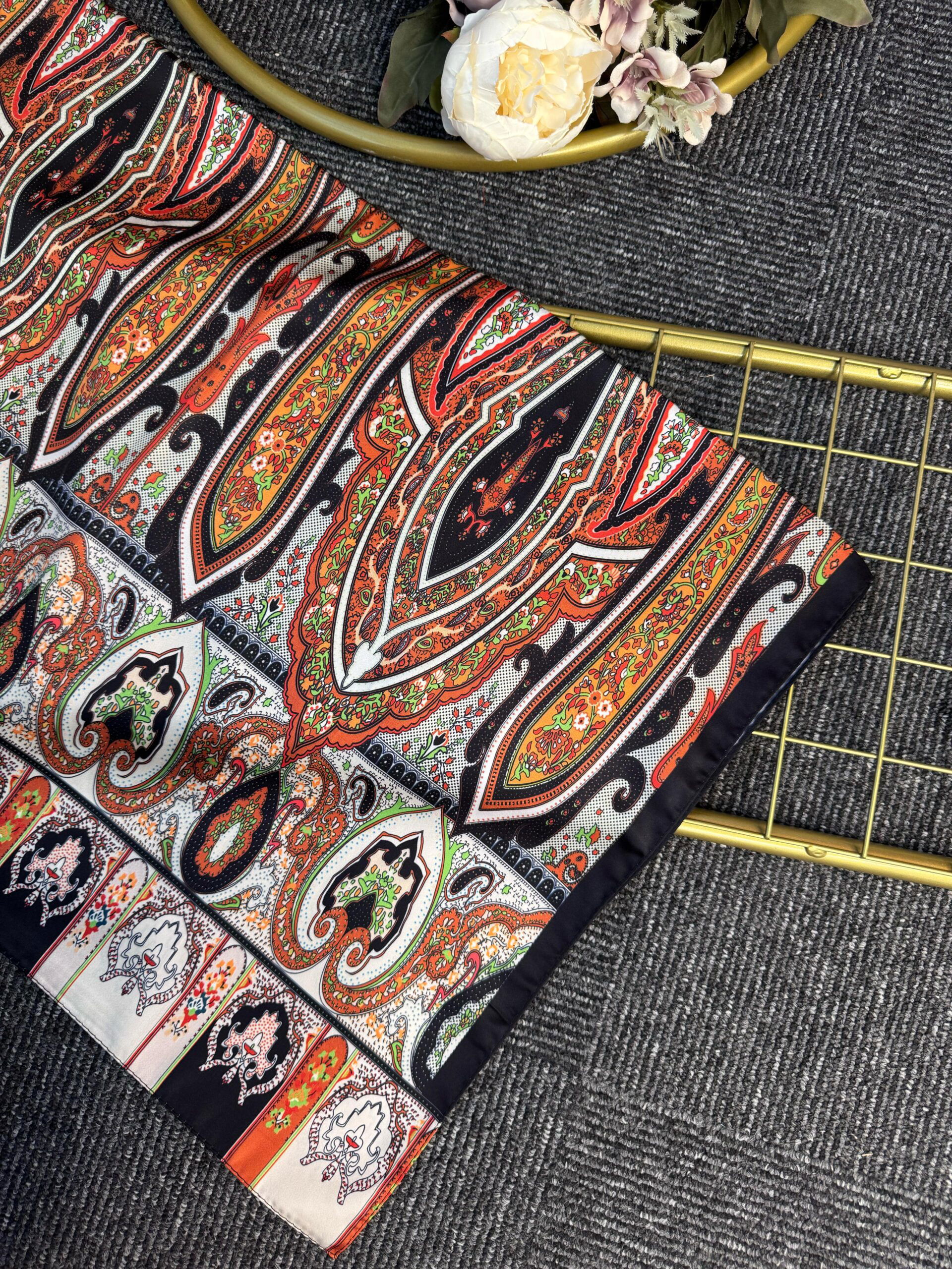 Anka Desen Vual İpek Şal-768568-Kiremit