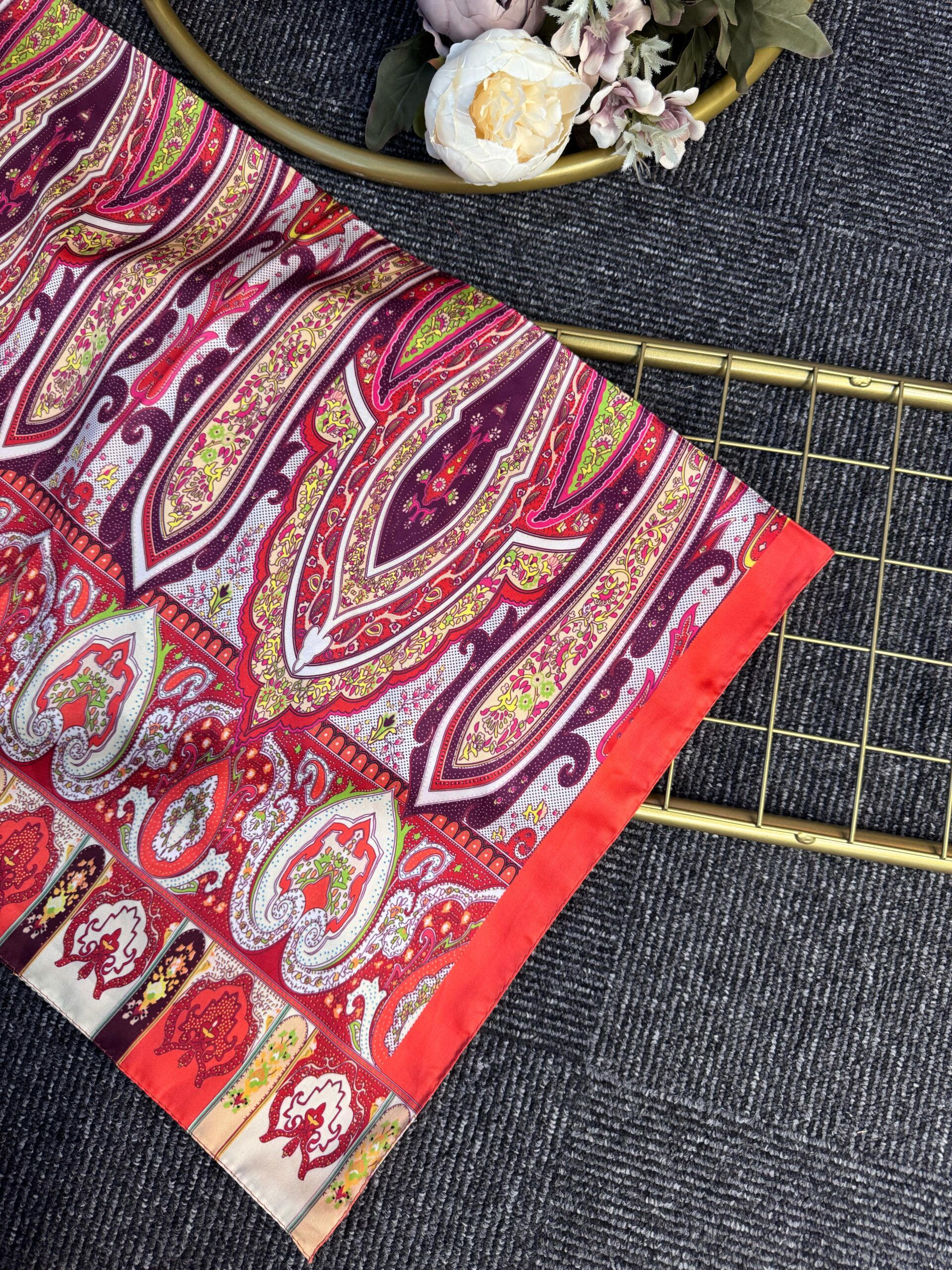 Anka Desen Vual İpek Şal-768568-Portakal Çiçeği