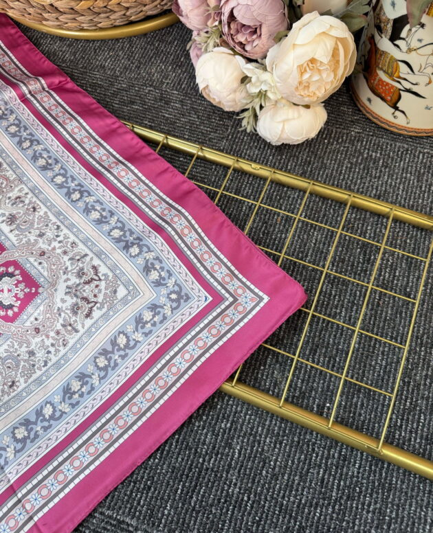 Lavinya Vual İpek Şal -4031152-Vİşne