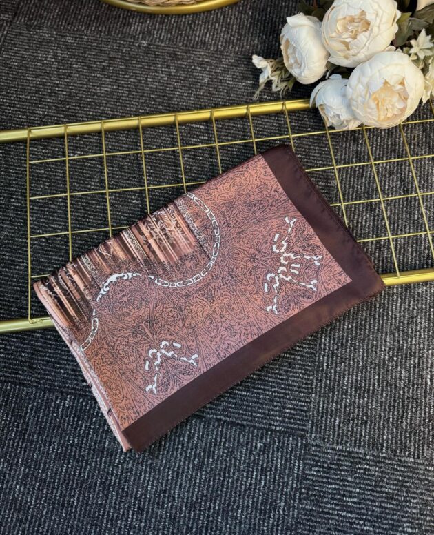 Diamond Desen Vual İpek Şal-030405-Karamel