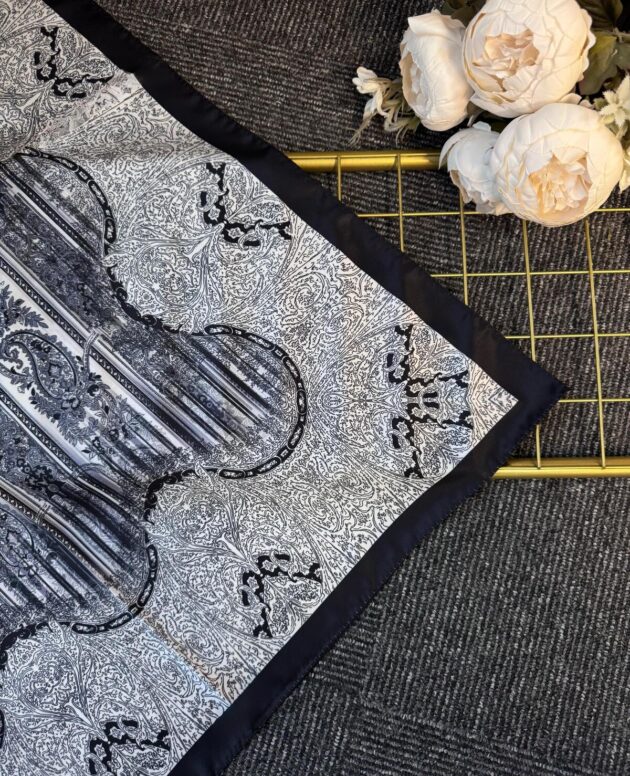 Diamond Desen Vual İpek Şal-030405-Siyah