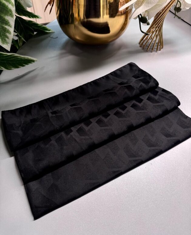 Mücevher Desen Pamuk İpeksi Jakar Şal -49326-Siyah