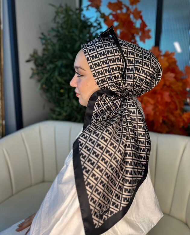 Fendi Desen Vual İpek Eşarp-6204527-Taş