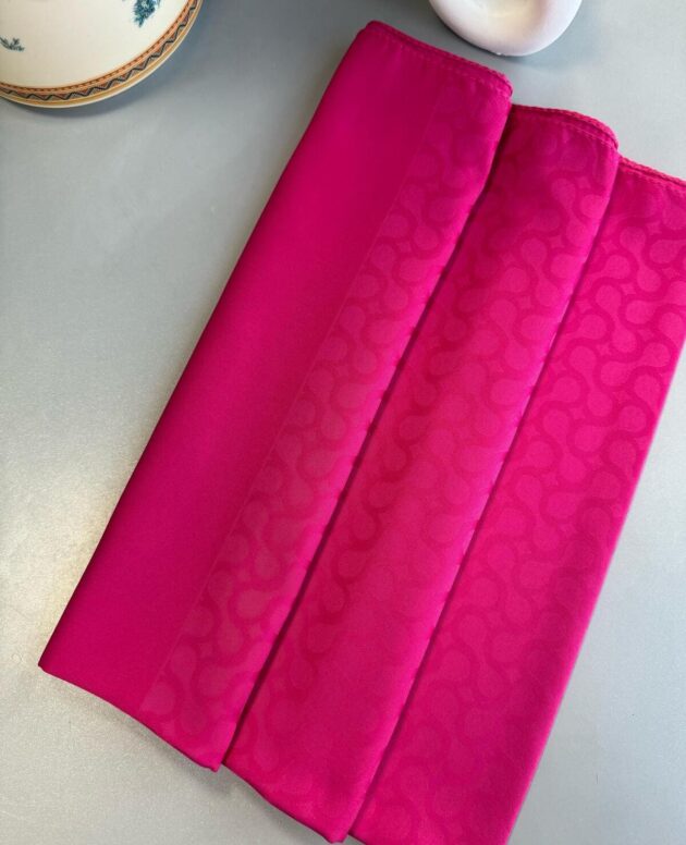 Bloom Desen Pamuk İpeksi Jakar Şal - Fuşya