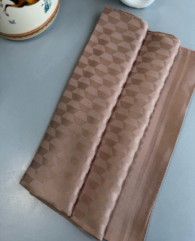 Qoza Desen İpeksi Jakar Şal - Çikolata