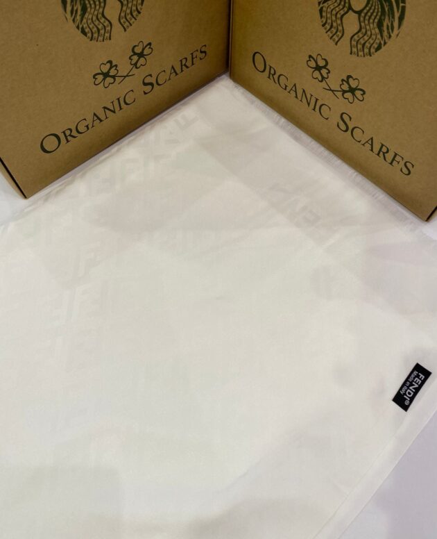 F Desenli İpek Kaşmir Çift Taraflı Şal 78001 - Ekru