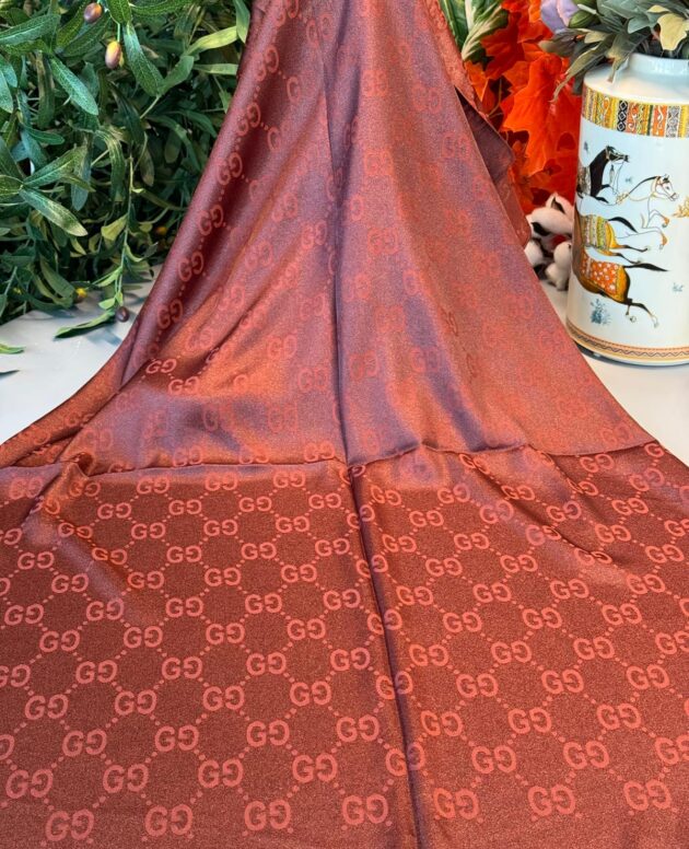 G Desen Pamuk İpeksi Jakar Şal 908204 - Kiremit