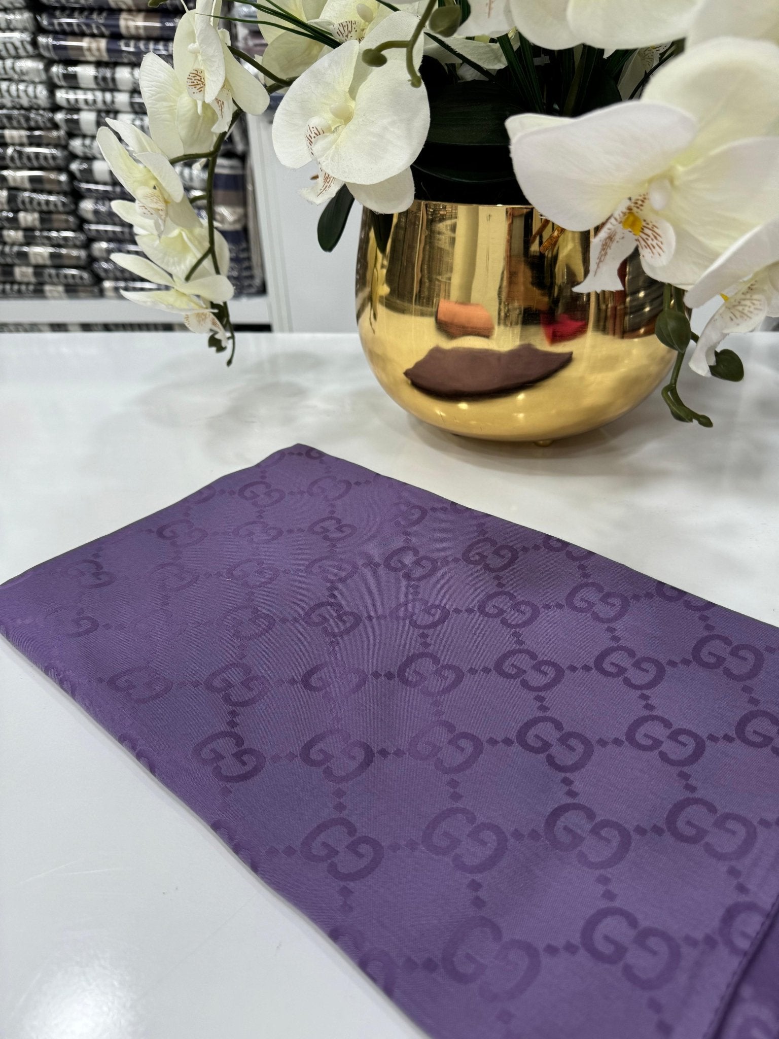 G Desen Pamuk İpeksi Jakar Şal - Mürdüm