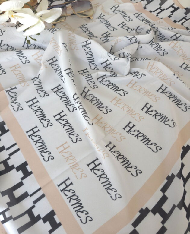 Hermes Saten İpek Eşarp 44123 - Bej