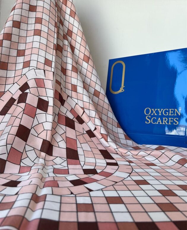 Hermes Dama Desen İthal Vual İpek Şal 014461 - Somon