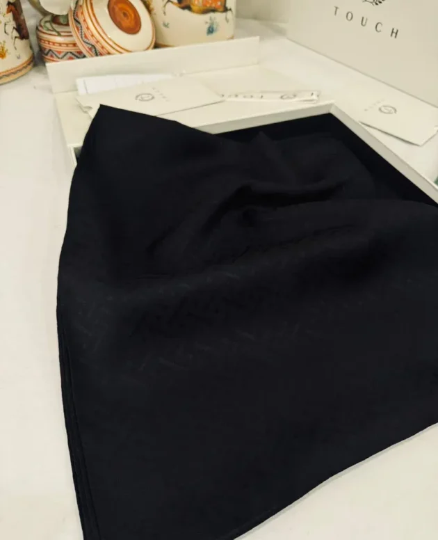 New Desen Pamuk Jakar İpek Şal - 19450 - Siyah