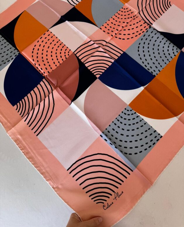 COLOR PLUS OVAL DESEN %100 İPEK 280398 - Mercan