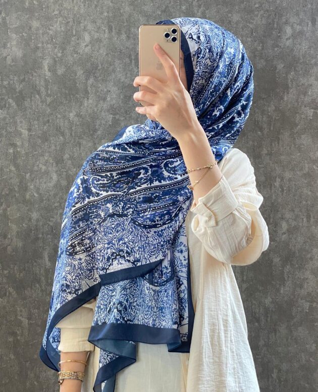 ETRO VUAL İPEK ŞAL 36987 - indigo mavi