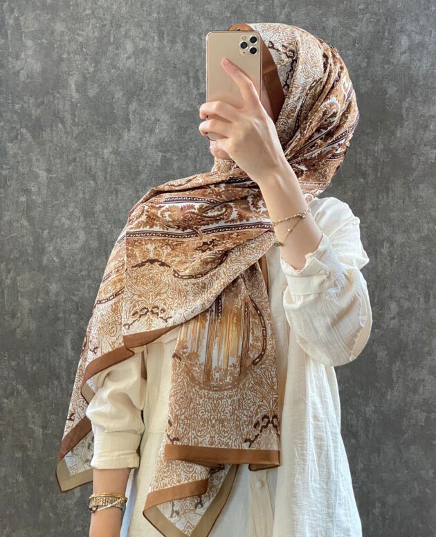 ETRO VUAL İPEK ŞAL 36987 -karamel