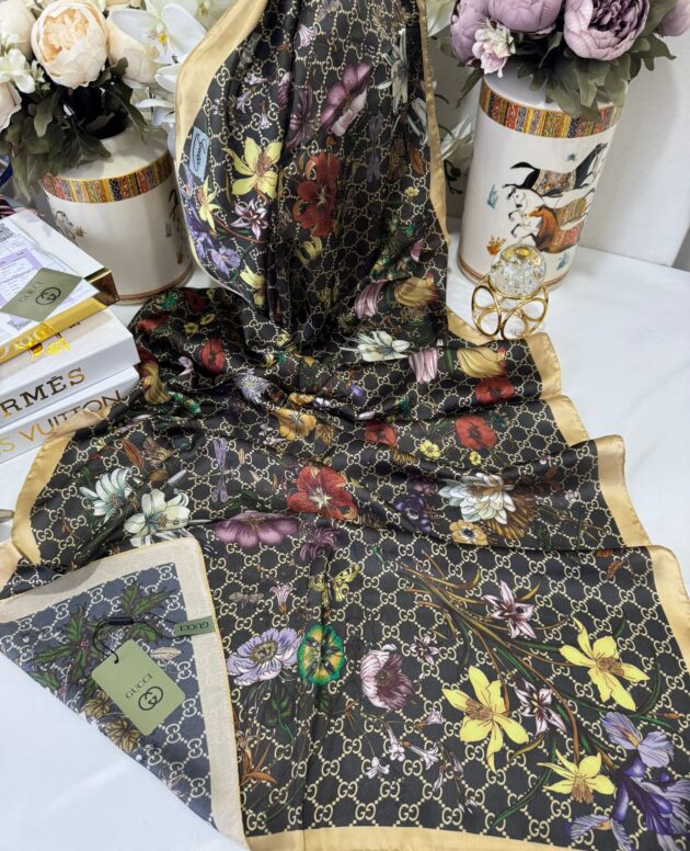 İthal Çifttaraflı vual ipek 23561 - altın/koyu kahve