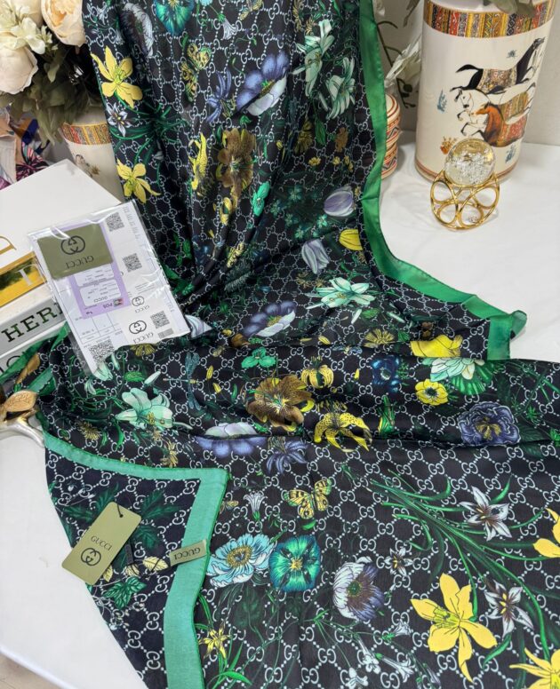 İtal Çiftaraflı vual ipek 23561 - yeşil/siyah