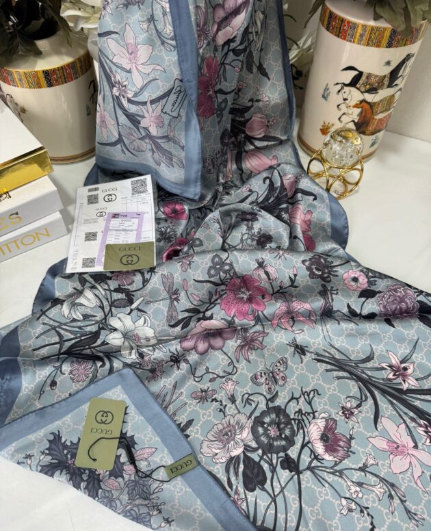 İtal Çiftaraflı vual ipek 23561 -gri/ soft mavi